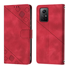 Coque Portefeuille Livre Cuir Etui Clapet YB3 pour Xiaomi Redmi Note 12S Rouge