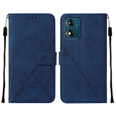 Coque Portefeuille Livre Cuir Etui Clapet YB4 pour Motorola Moto E13 Bleu