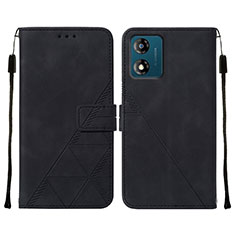 Coque Portefeuille Livre Cuir Etui Clapet YB4 pour Motorola Moto E13 Noir