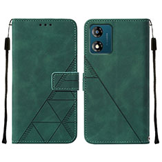 Coque Portefeuille Livre Cuir Etui Clapet YB4 pour Motorola Moto E13 Vert