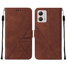 Coque Portefeuille Livre Cuir Etui Clapet YB4 pour Motorola Moto G53 5G Marron