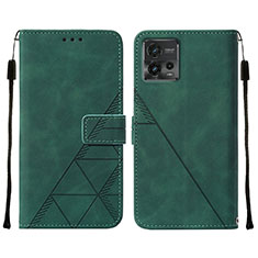 Coque Portefeuille Livre Cuir Etui Clapet YB4 pour Motorola Moto G72 Vert