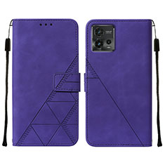 Coque Portefeuille Livre Cuir Etui Clapet YB4 pour Motorola Moto G72 Violet