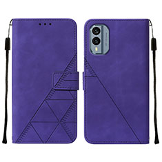 Coque Portefeuille Livre Cuir Etui Clapet YB4 pour Nokia X30 5G Violet