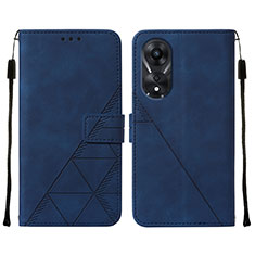 Coque Portefeuille Livre Cuir Etui Clapet YB4 pour Oppo A58 5G Bleu