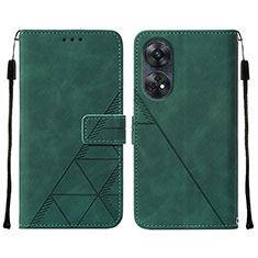 Coque Portefeuille Livre Cuir Etui Clapet YB4 pour Oppo Reno8 T 4G Vert