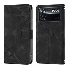 Coque Portefeuille Livre Cuir Etui Clapet YB4 pour Xiaomi Poco X4 Pro 5G Noir