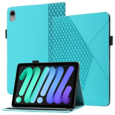 Coque Portefeuille Livre Cuir Etui Clapet YX1 pour Apple iPad Mini 6 Bleu Clair