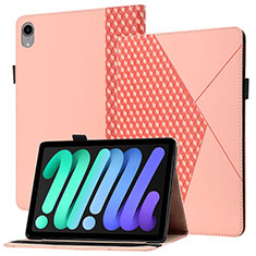 Coque Portefeuille Livre Cuir Etui Clapet YX1 pour Apple iPad Mini 6 Or Rose