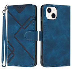 Coque Portefeuille Livre Cuir Etui Clapet YX1 pour Apple iPhone 13 Bleu