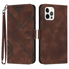 Coque Portefeuille Livre Cuir Etui Clapet YX1 pour Apple iPhone 15 Pro Marron