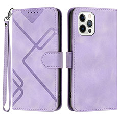 Coque Portefeuille Livre Cuir Etui Clapet YX1 pour Apple iPhone 16 Pro Violet Clair