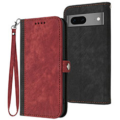 Coque Portefeuille Livre Cuir Etui Clapet YX1 pour Google Pixel 7 5G Rouge