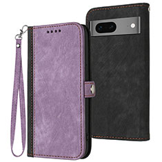 Coque Portefeuille Livre Cuir Etui Clapet YX1 pour Google Pixel 7 5G Violet