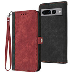 Coque Portefeuille Livre Cuir Etui Clapet YX1 pour Google Pixel 7 Pro 5G Rouge