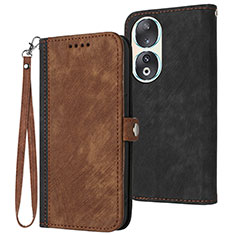 Coque Portefeuille Livre Cuir Etui Clapet YX1 pour Huawei Honor 90 5G Marron