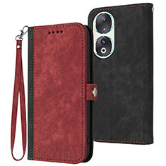 Coque Portefeuille Livre Cuir Etui Clapet YX1 pour Huawei Honor 90 5G Rouge