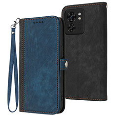 Coque Portefeuille Livre Cuir Etui Clapet YX1 pour Motorola Moto Edge (2023) 5G Bleu