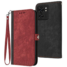 Coque Portefeuille Livre Cuir Etui Clapet YX1 pour Motorola Moto Edge 40 5G Rouge