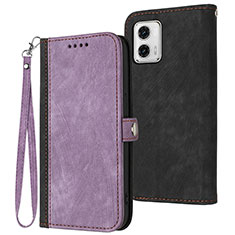 Coque Portefeuille Livre Cuir Etui Clapet YX1 pour Motorola Moto G53y 5G Violet