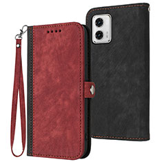Coque Portefeuille Livre Cuir Etui Clapet YX1 pour Motorola Moto G73 5G Rouge