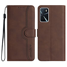 Coque Portefeuille Livre Cuir Etui Clapet YX1 pour Oppo A16 Marron