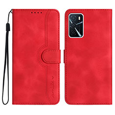 Coque Portefeuille Livre Cuir Etui Clapet YX1 pour Oppo A16 Rouge