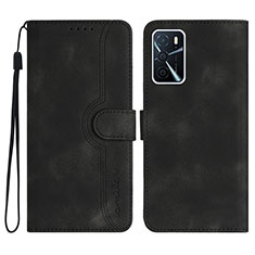 Coque Portefeuille Livre Cuir Etui Clapet YX1 pour Oppo A16s Noir