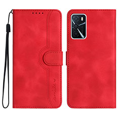 Coque Portefeuille Livre Cuir Etui Clapet YX1 pour Oppo A16s Rouge