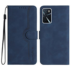 Coque Portefeuille Livre Cuir Etui Clapet YX1 pour Oppo A54s Bleu