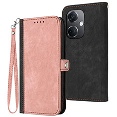 Coque Portefeuille Livre Cuir Etui Clapet YX1 pour Oppo K11 5G Or Rose