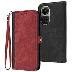 Coque Portefeuille Livre Cuir Etui Clapet YX1 pour Oppo Reno10 5G Rouge