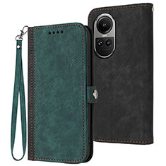 Coque Portefeuille Livre Cuir Etui Clapet YX1 pour Oppo Reno10 5G Vert