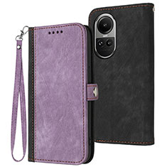 Coque Portefeuille Livre Cuir Etui Clapet YX1 pour Oppo Reno10 5G Violet