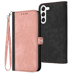 Coque Portefeuille Livre Cuir Etui Clapet YX1 pour Samsung Galaxy S24 5G Or Rose