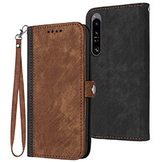 Coque Portefeuille Livre Cuir Etui Clapet YX1 pour Sony Xperia 1 IV Marron