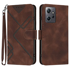 Coque Portefeuille Livre Cuir Etui Clapet YX1 pour Xiaomi Redmi Note 12 4G Marron