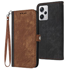 Coque Portefeuille Livre Cuir Etui Clapet YX1 pour Xiaomi Redmi Note 12 Explorer Marron