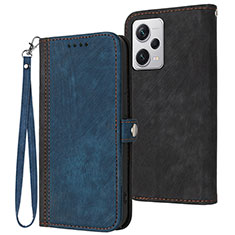 Coque Portefeuille Livre Cuir Etui Clapet YX1 pour Xiaomi Redmi Note 12 Pro 5G Bleu