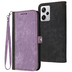 Coque Portefeuille Livre Cuir Etui Clapet YX1 pour Xiaomi Redmi Note 12 Pro+ Plus 5G Violet