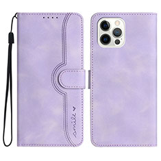 Coque Portefeuille Livre Cuir Etui Clapet YX2 pour Apple iPhone 13 Pro Violet Clair