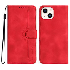 Coque Portefeuille Livre Cuir Etui Clapet YX2 pour Apple iPhone 14 Plus Vin Rouge