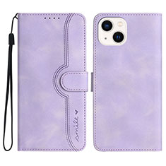 Coque Portefeuille Livre Cuir Etui Clapet YX2 pour Apple iPhone 14 Plus Violet Clair