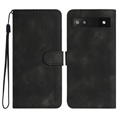 Coque Portefeuille Livre Cuir Etui Clapet YX2 pour Google Pixel 6a 5G Noir