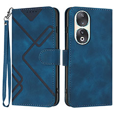 Coque Portefeuille Livre Cuir Etui Clapet YX2 pour Huawei Honor 90 5G Bleu