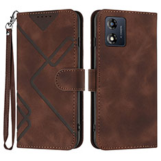 Coque Portefeuille Livre Cuir Etui Clapet YX2 pour Motorola Moto E13 Marron