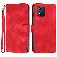 Coque Portefeuille Livre Cuir Etui Clapet YX2 pour Motorola Moto E13 Rouge