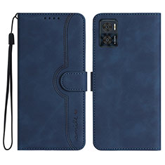 Coque Portefeuille Livre Cuir Etui Clapet YX2 pour Motorola Moto E22 Bleu