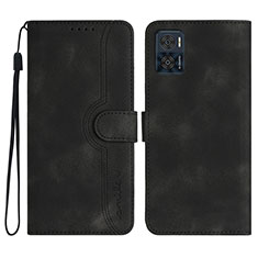 Coque Portefeuille Livre Cuir Etui Clapet YX2 pour Motorola Moto E22 Noir