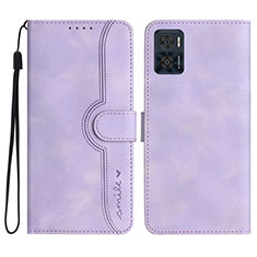 Coque Portefeuille Livre Cuir Etui Clapet YX2 pour Motorola Moto E22 Violet